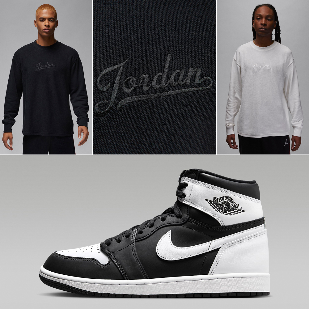 Air-Jordan-1-High-OG-Black-White-Long-Sleeve-Fleece-Top