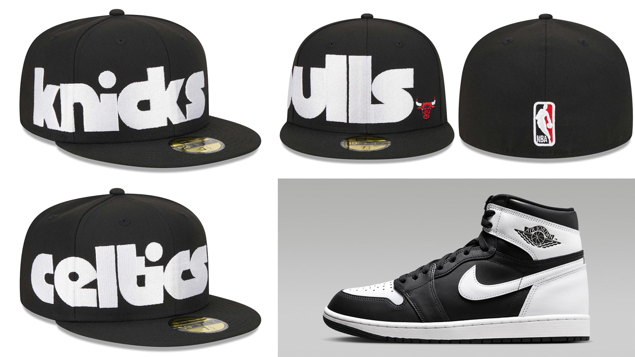 Air-Jordan-1-High-OG-Black-White-New-Era-Fitted-Hats