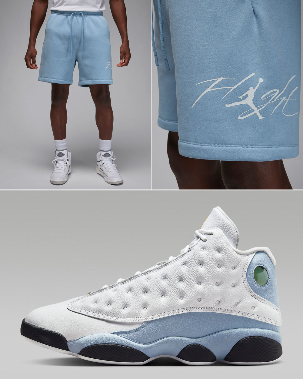 Air-Jordan-13-Blue-Grey-Fleece-Shorts