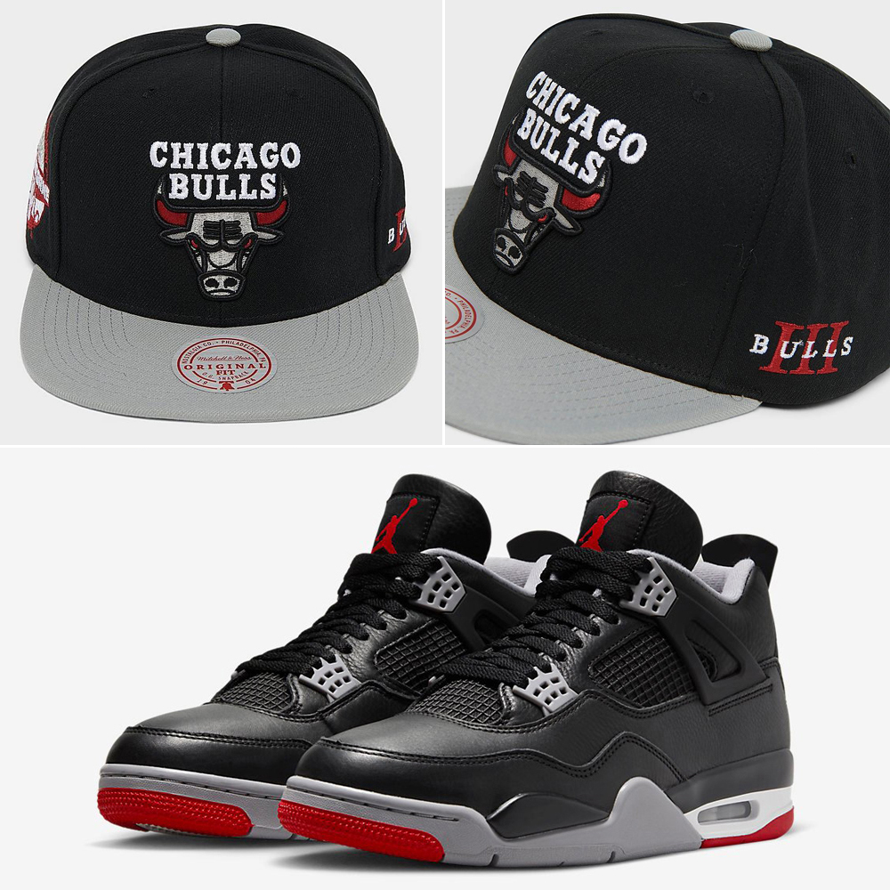Air-Jordan-4-Bred-Reimagined-Chicago-Bulls-Snapback-Hat