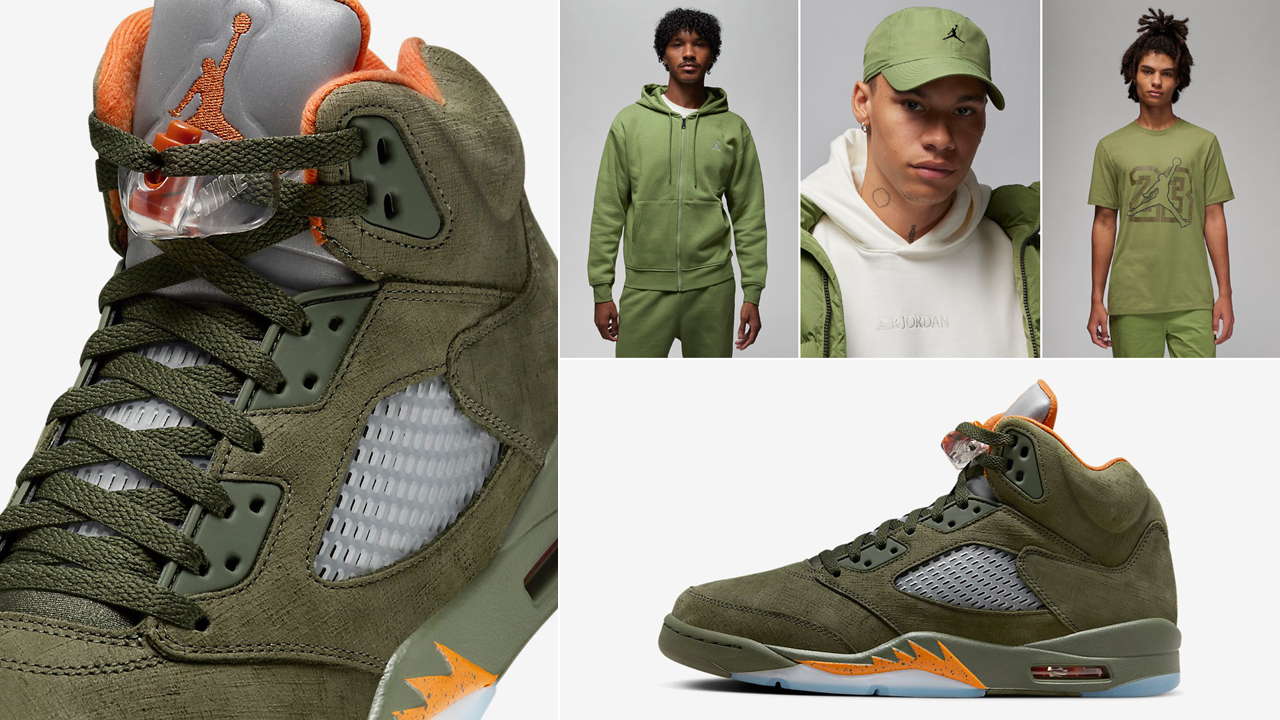 Air-Jordan-5-Olive-2024-Matching-Outfits