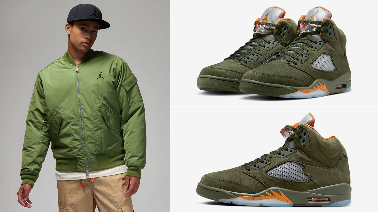 Air-Jordan-5-Olive-Matching-Jacket-Outfit