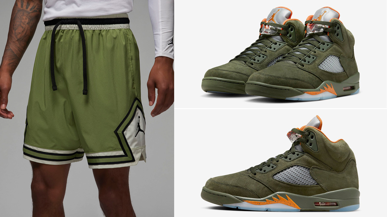 Air-Jordan-5-Olive-Matching-Shorts-Outfit