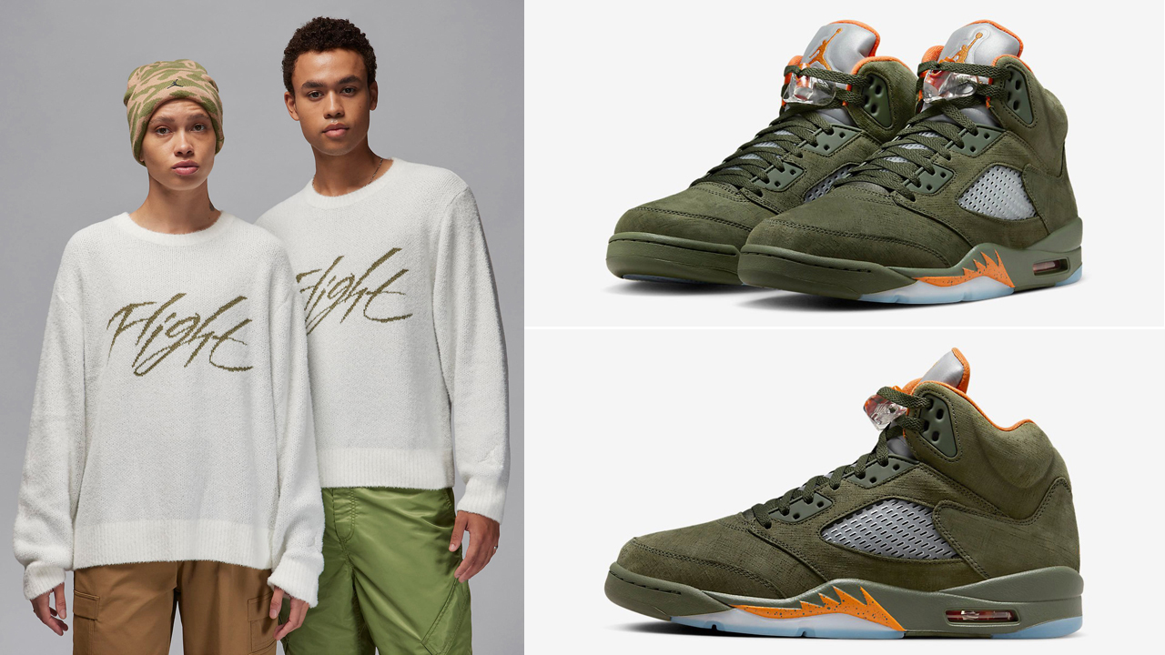 Air-Jordan-5-Olive-Matching-Sweater-Outfit