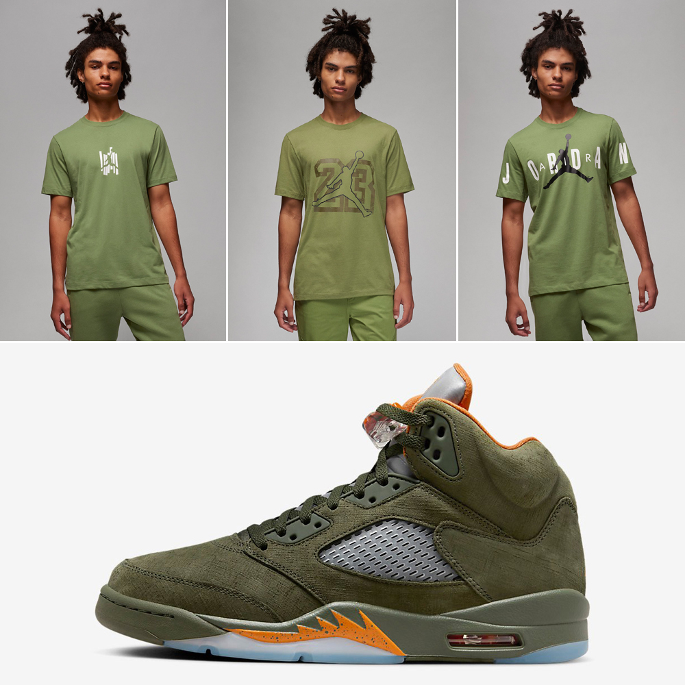 Air-Jordan-5-Olive-Shirts