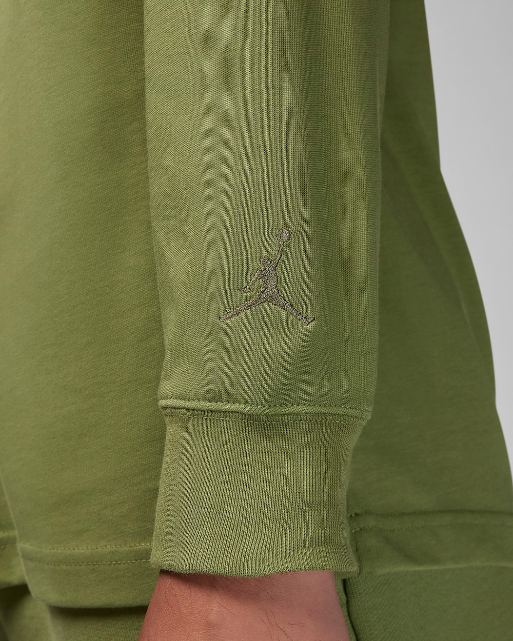 Jordan-Wordmark-Long-Sleeve-T-Shirt-Olive-Green-3