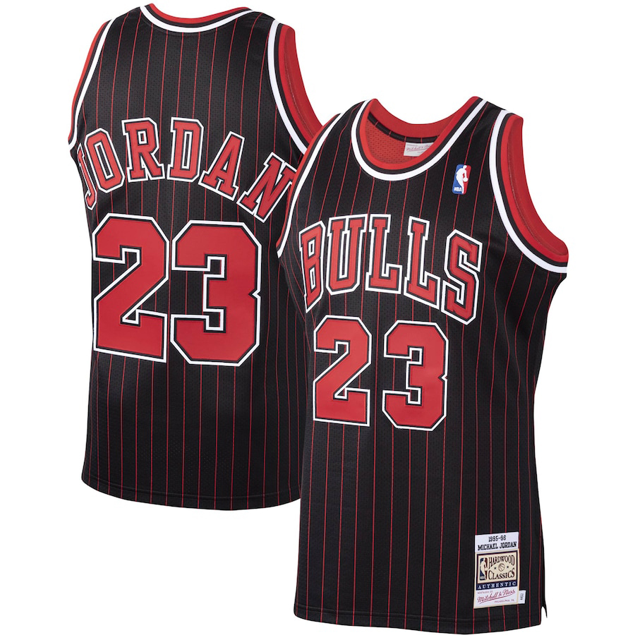 Michael-Jordan-Chicago-Bulls-Jersey-Black-Red-White-Pinstripe