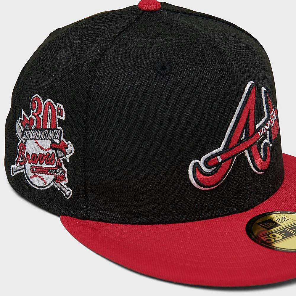 New-Era-Atlanta-Braves-Fitted-Hat-Black-Red-3