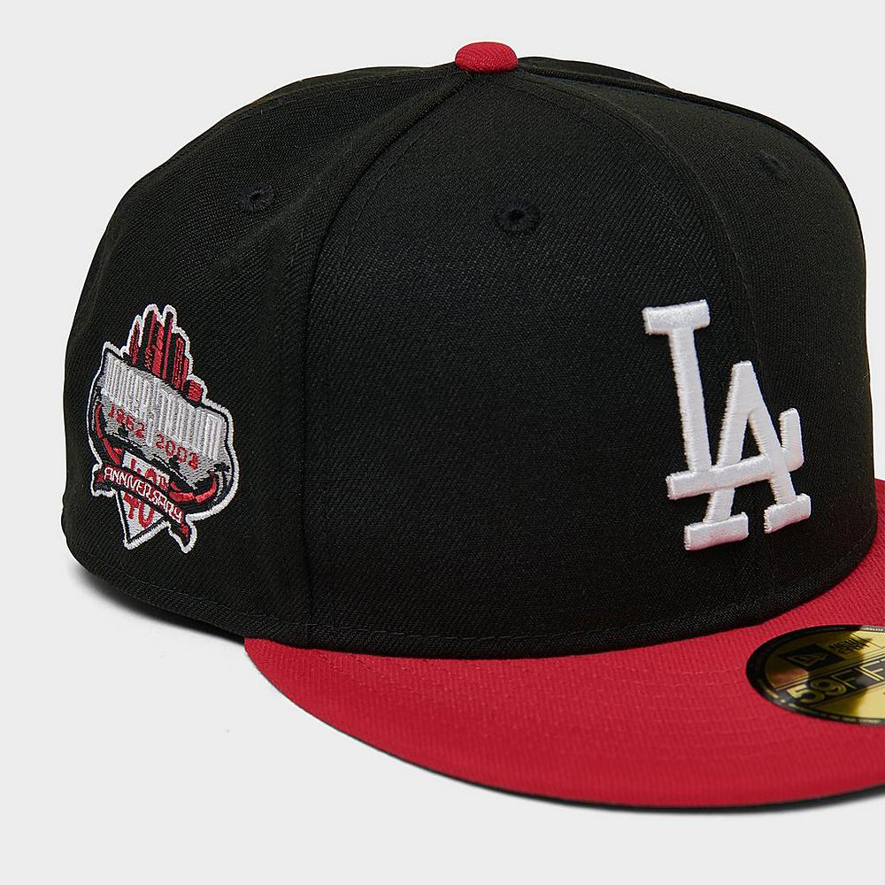 New-Era-LA-Dodgers-Fitted-Hat-Black-Red-3