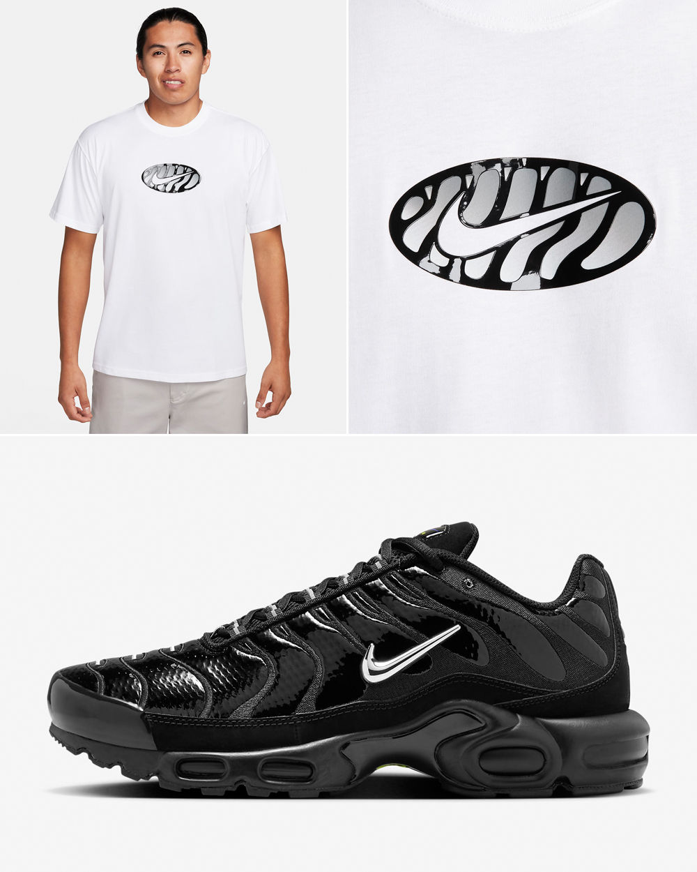 Nike-Air-Max-Plus-Black-Patent-Chrome-Shirt-Matching-Outfit