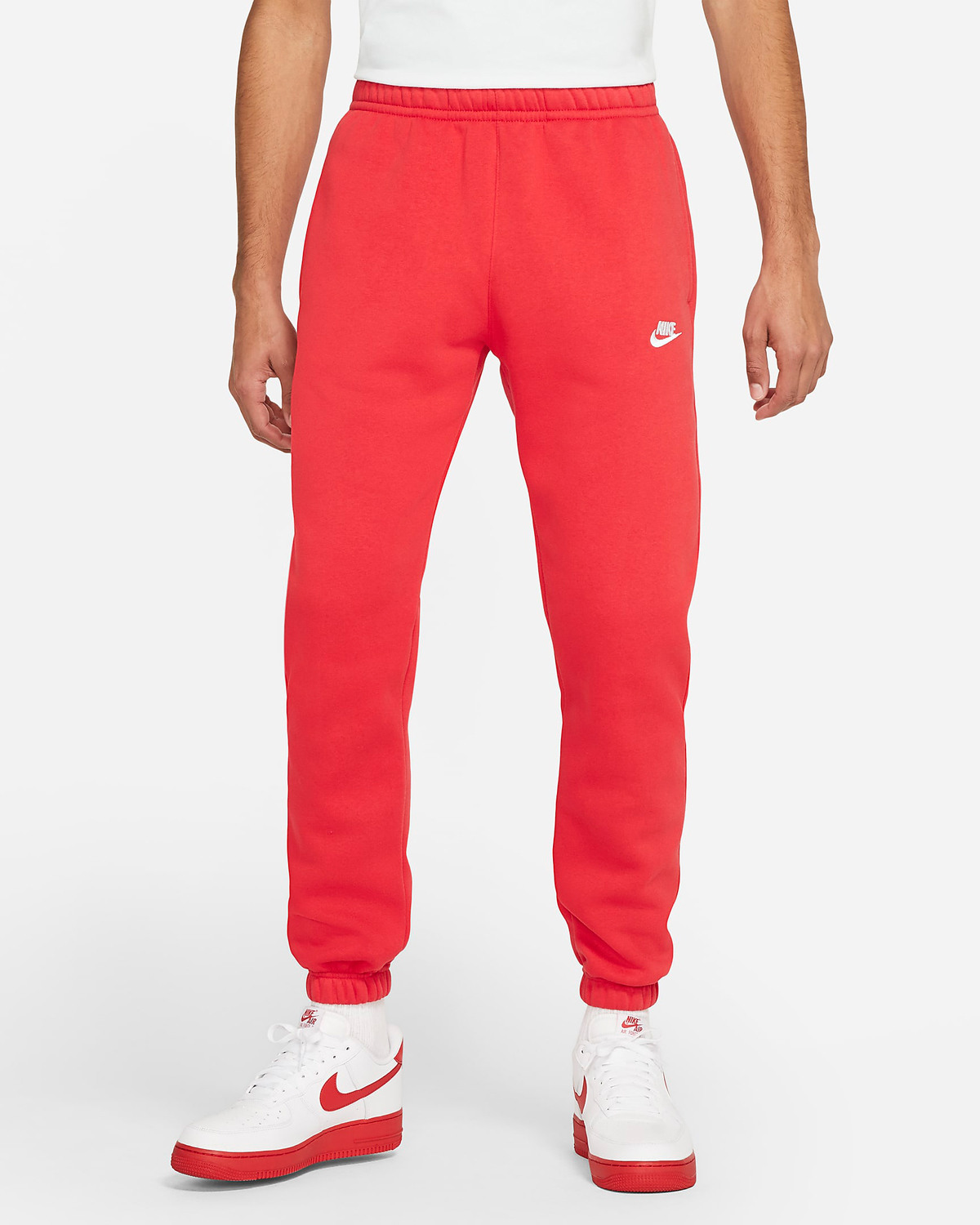Nike-Club-Fleece-Cuffed-Pants-University-Red