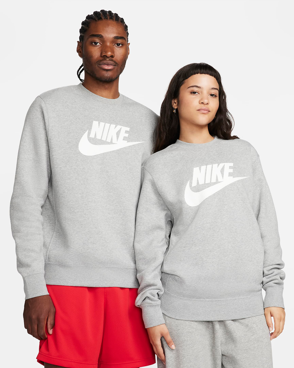 Nike Club Fleece Graphic Sweatshirt Dark Grey Heather