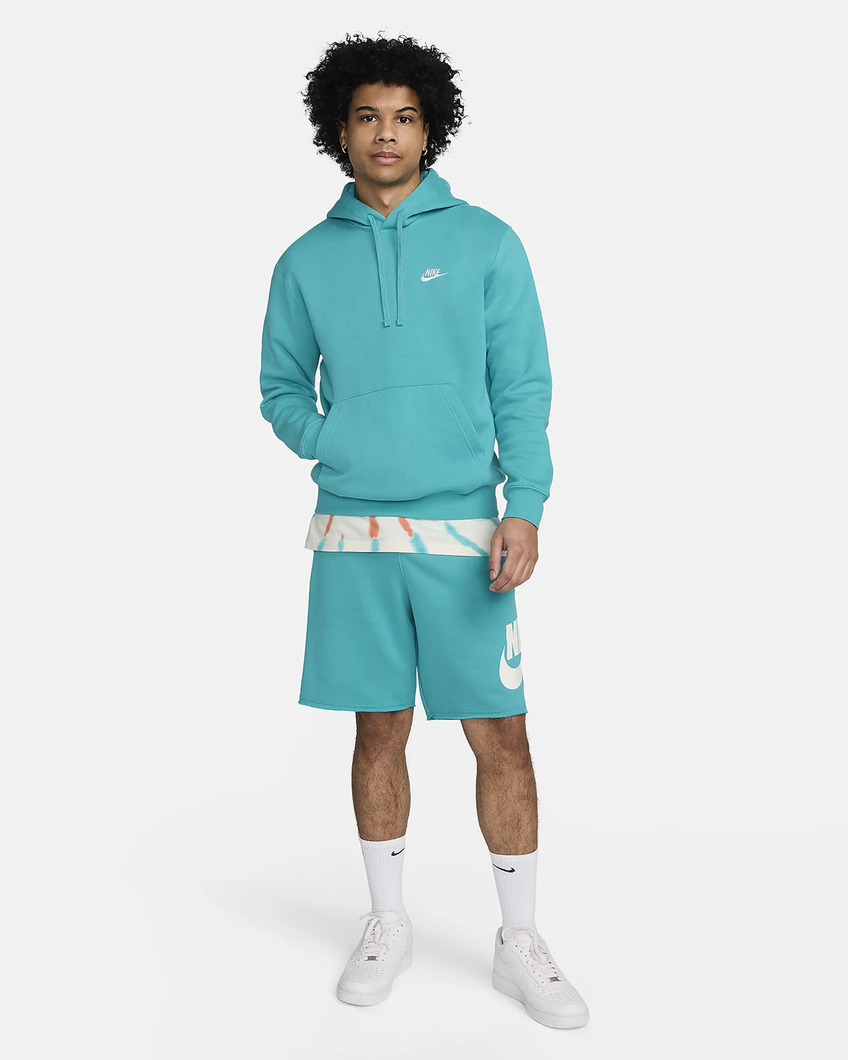 Nike Club Fleece Hoodie Shorts Outfit Dusty Cactus