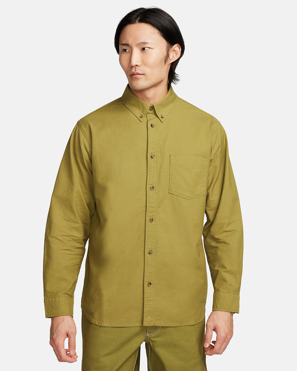 Nike Life Oxford Button Down Top Pacific Moss