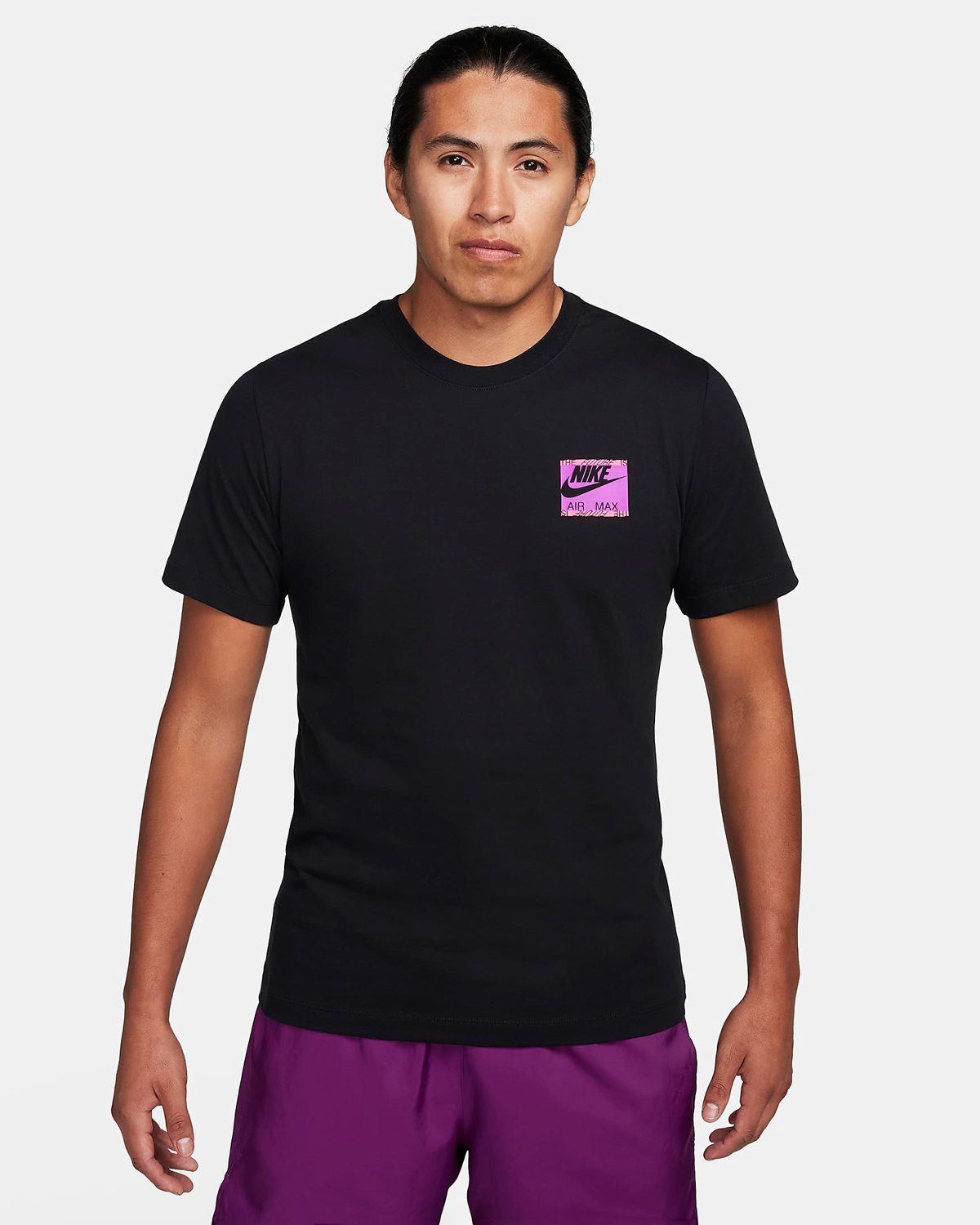 nike low Sportswear Air Max T Shirt Black Purple 1