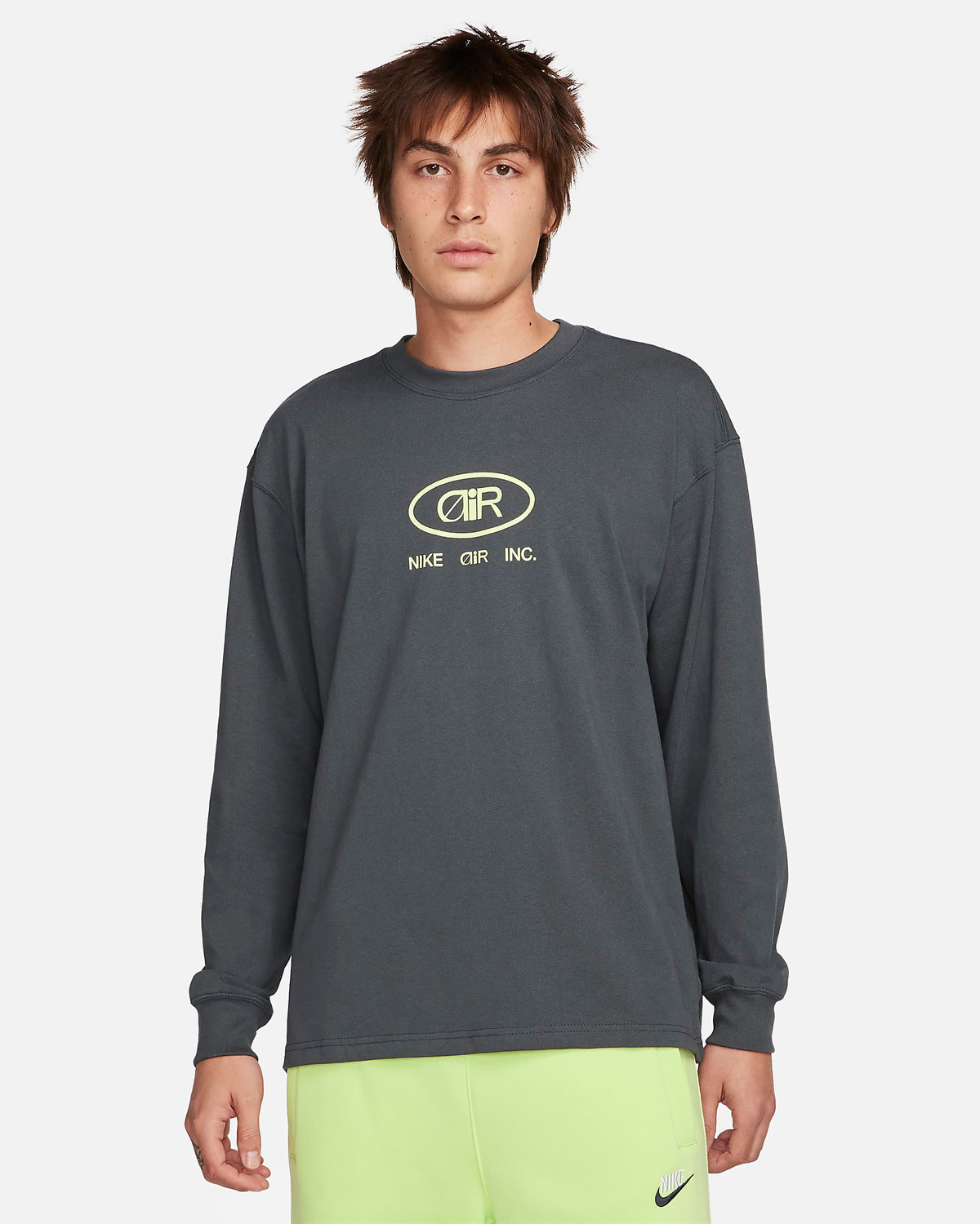 Nike Sportswear Max90 Long Sleeve T Shirt Anthracite Volt 1