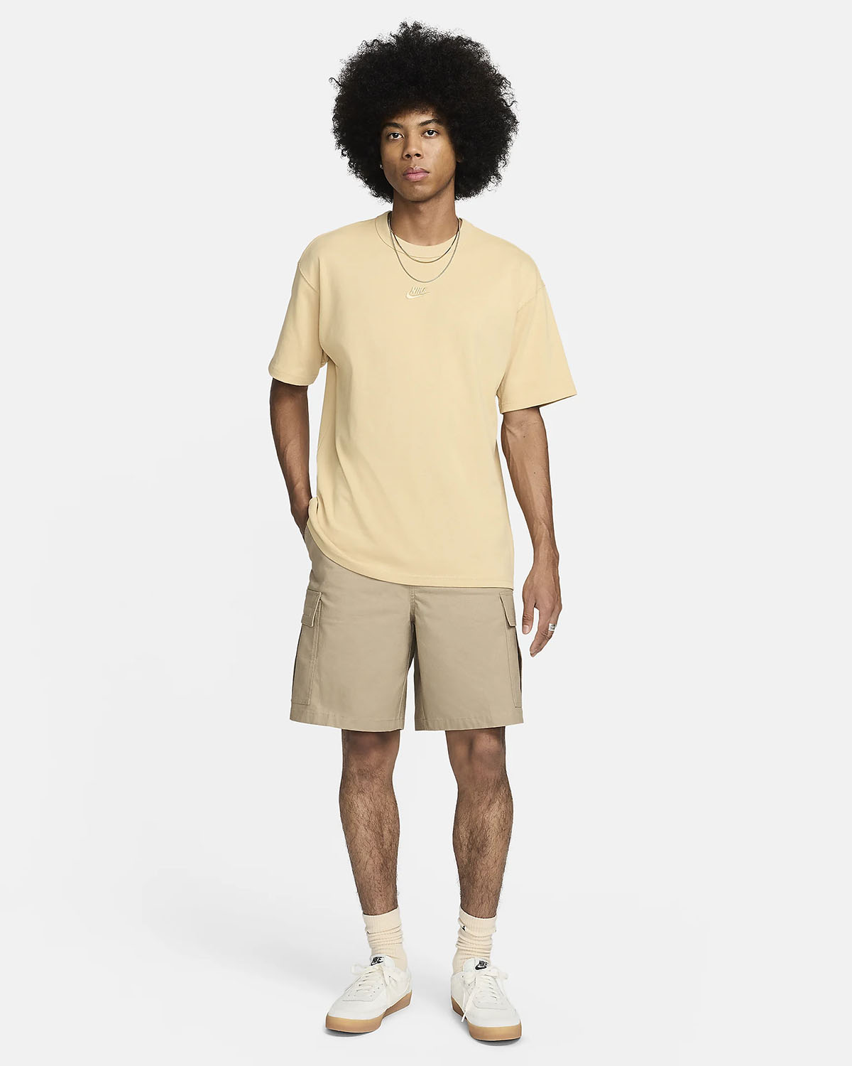 Nike Sportswear Sesame Premium Essentials T Shirt Outfit