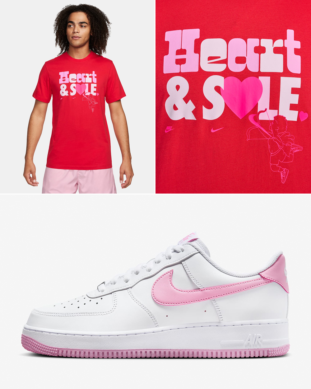 Nike-Valentines-Day-Air-Force-1-White-Pink-Shirt-Matching-Outfit