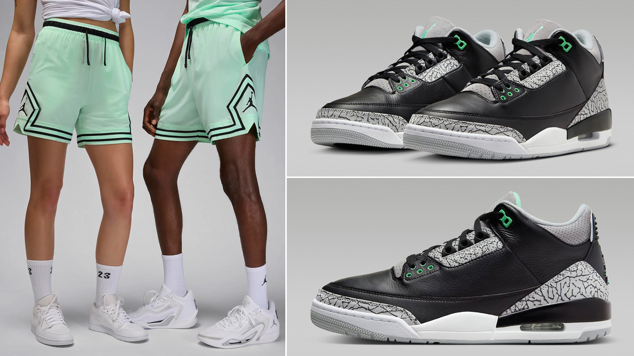 Air-Jordan-3-Green-Glow-Matching-Shorts-2