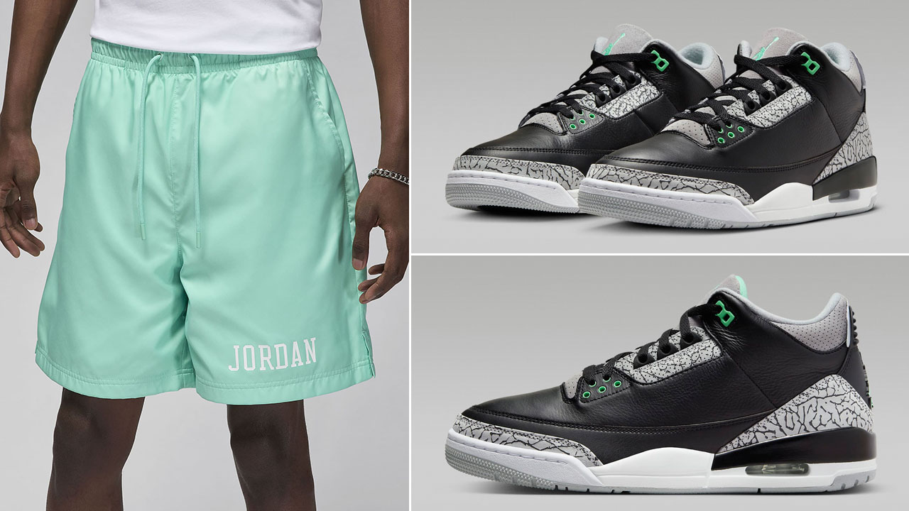 Air Jordan 3 Green Glow Shorts 1