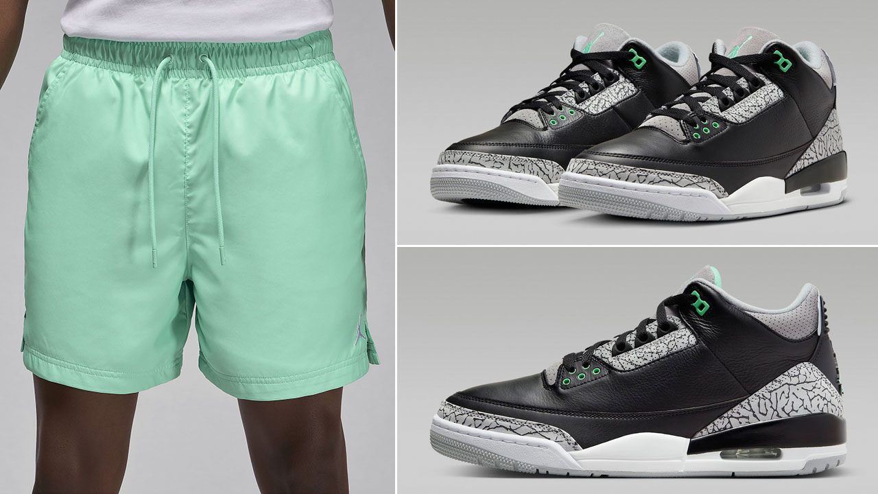 Air Jordan 3 Green Glow Shorts 2