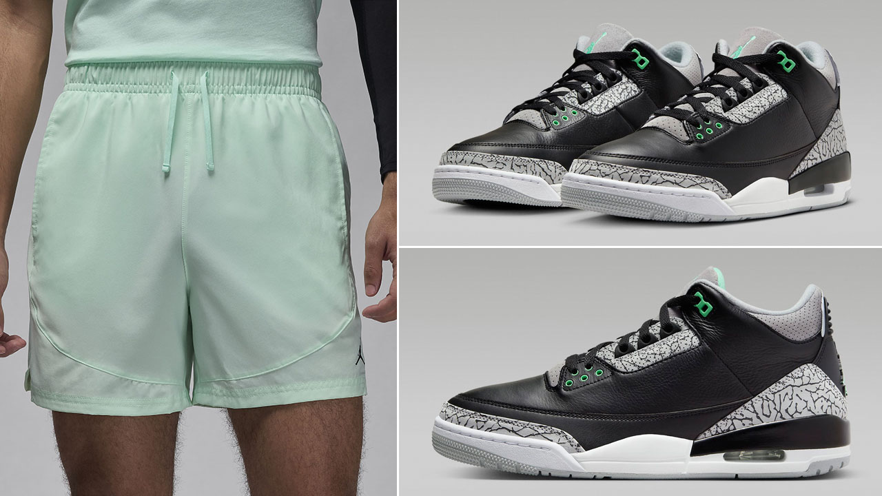 Air Jordan 3 Green Glow Shorts Outfit 2