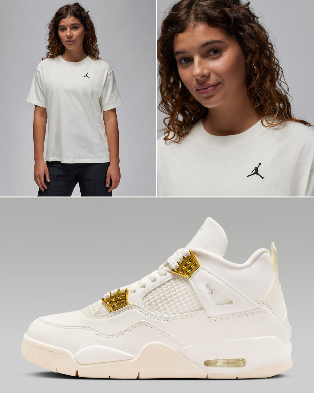 Air-Jordan-4-Sail-Gold-Womens-T-Shirt