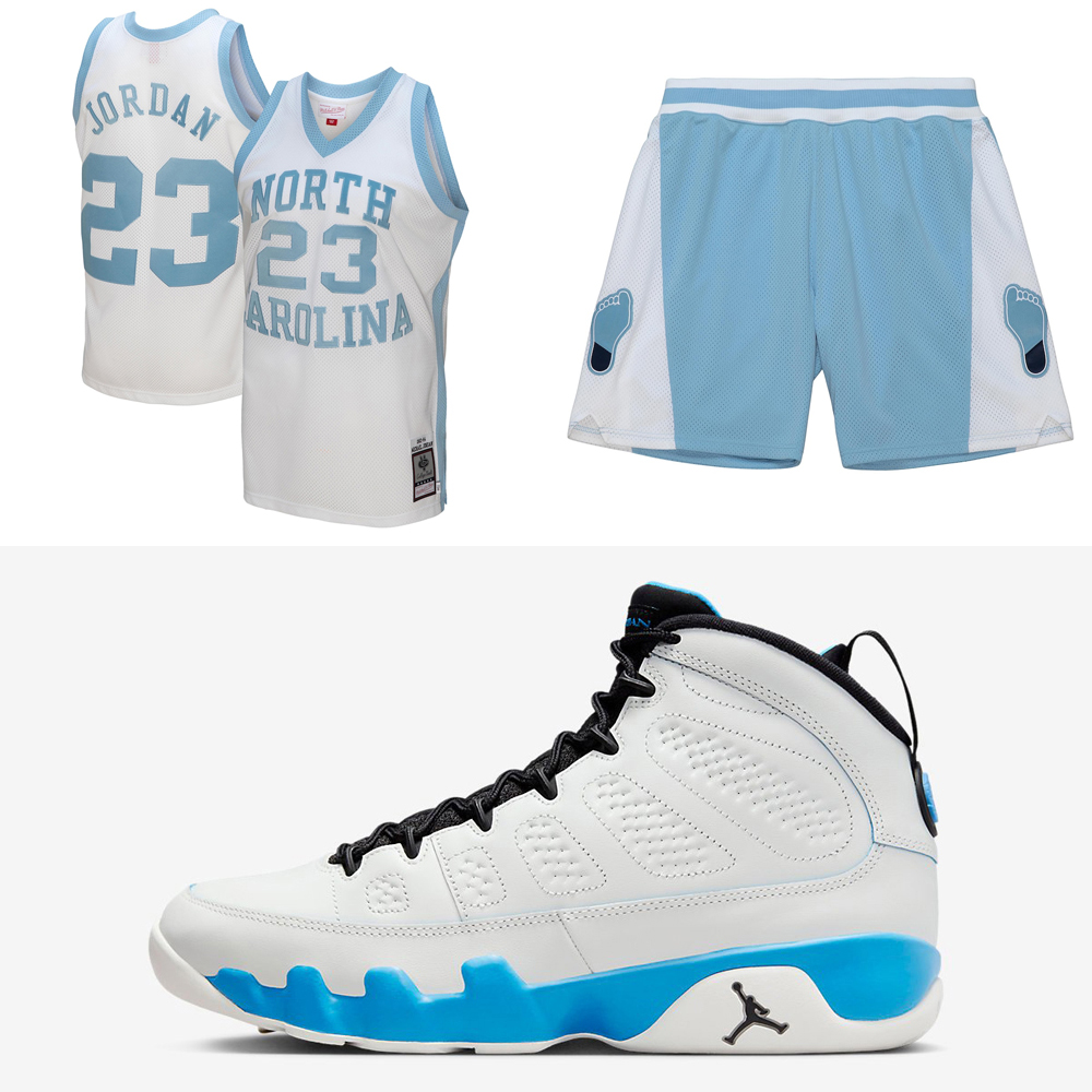 Air-Jordan-9-Powder-Blue-UNC-Jersey-Shorts-Outfit
