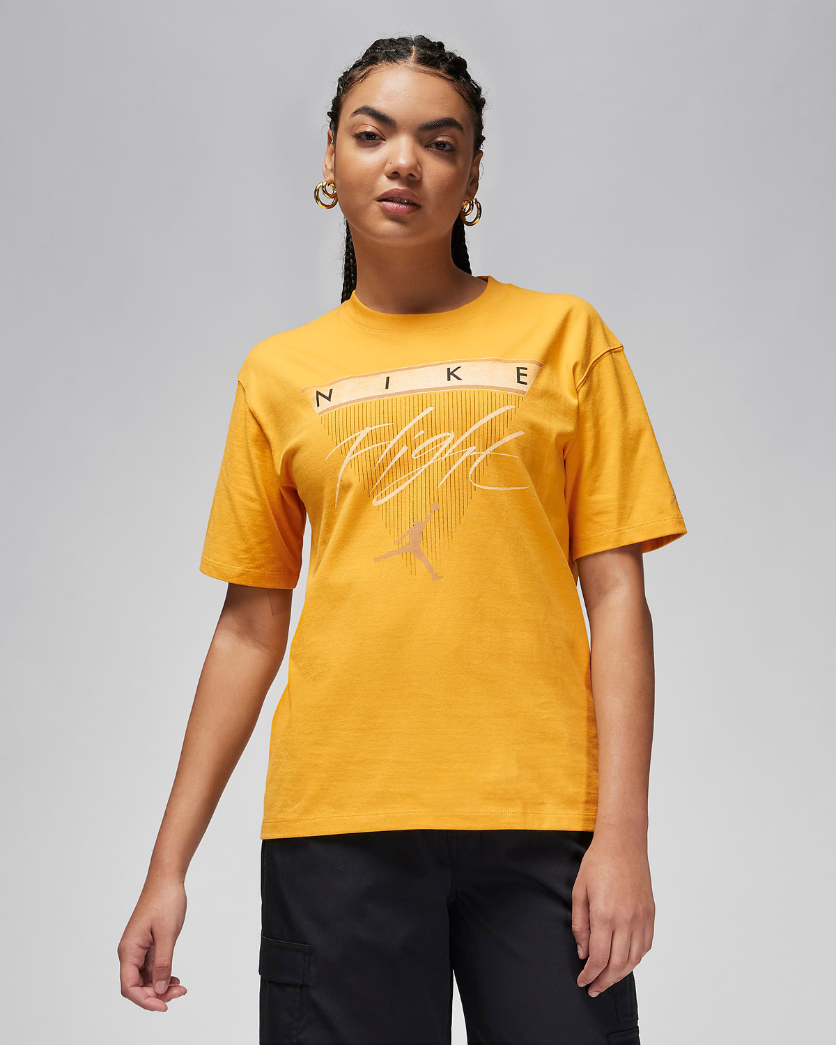 Jordan-Flight-Heritage-Womens-Graphic-T-Shirt-Yellow-Ochre-1