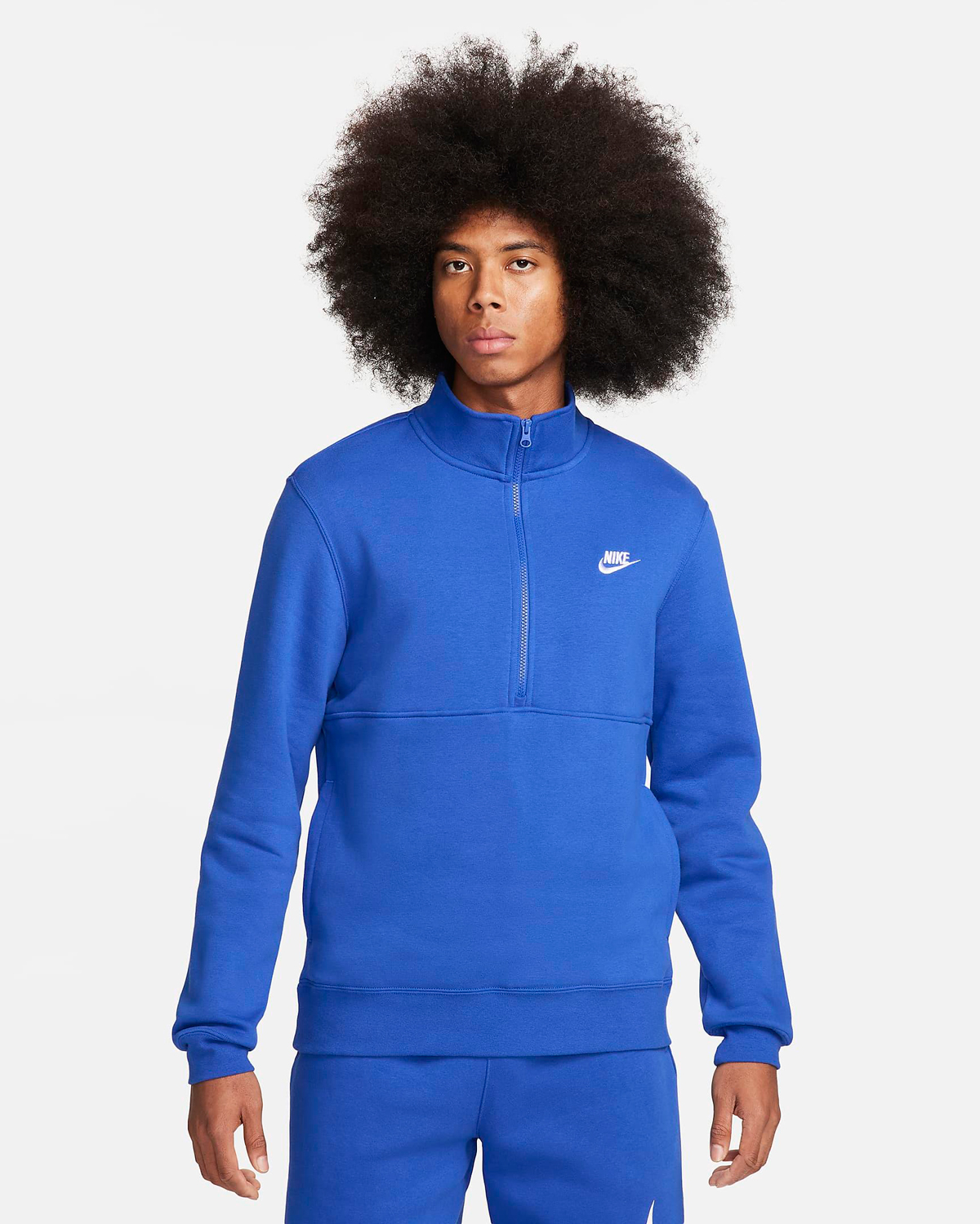 Nike-Club-Fleece-Zip-Pullover-Top-Game-Royal