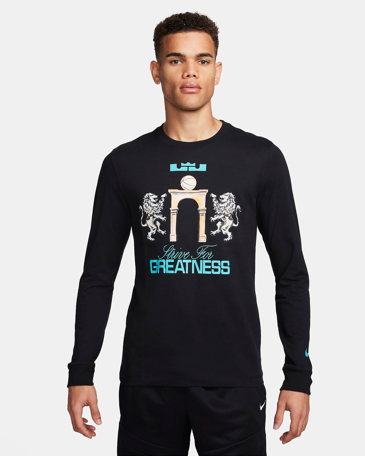 Nike-LeBron-Long-Sleeve-T-Shirt-Black-Teal-1