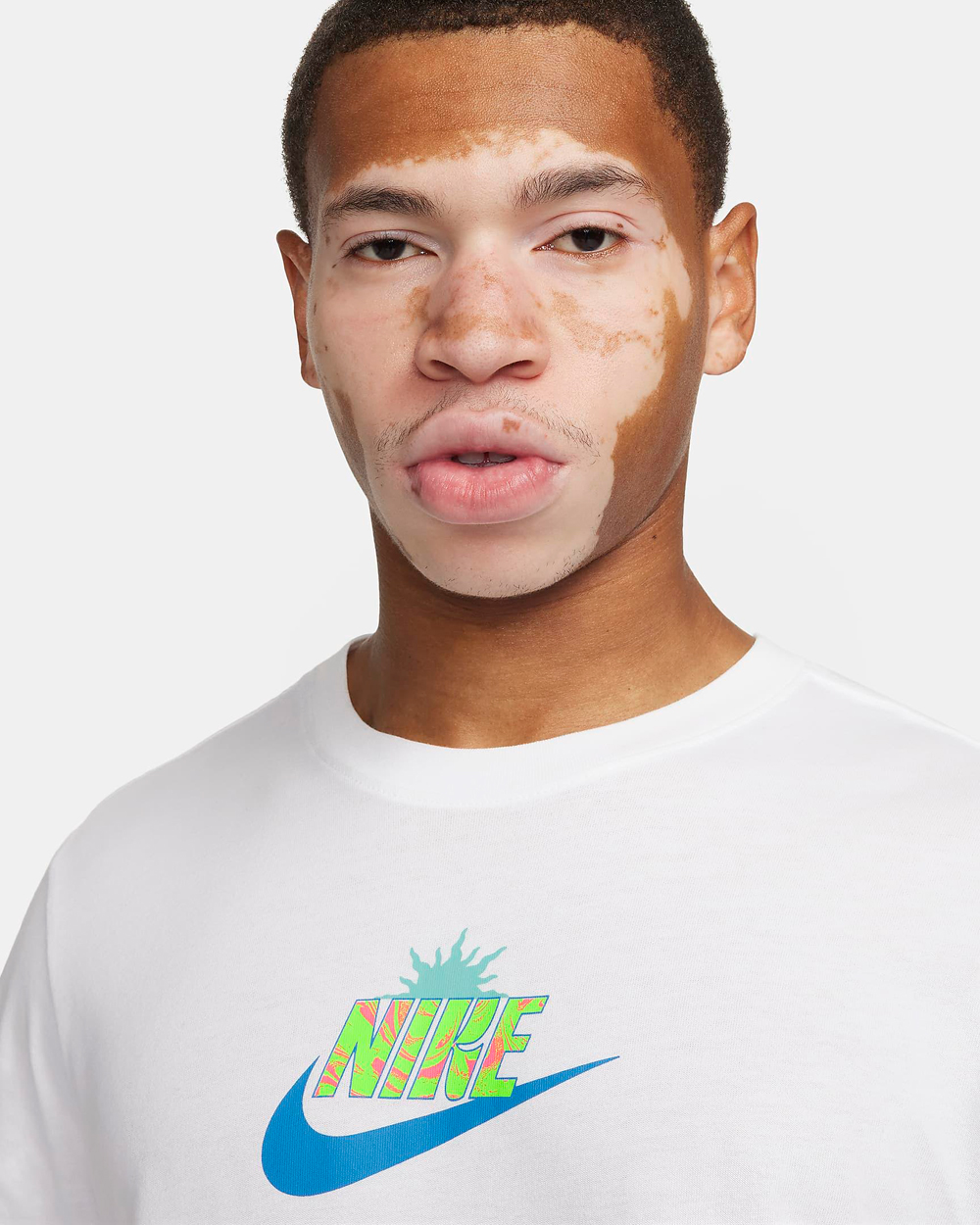 Nike Sportswear T Shirt White Green Blue 3