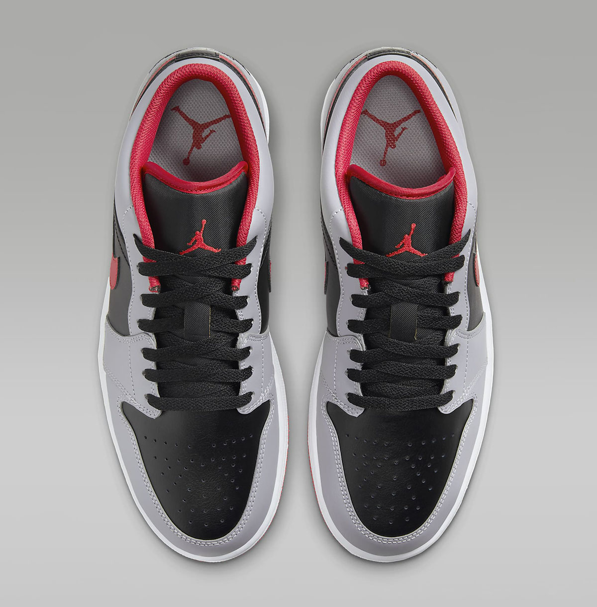 Air Jordan 1 Low Black Cement Grey Fire Red 4