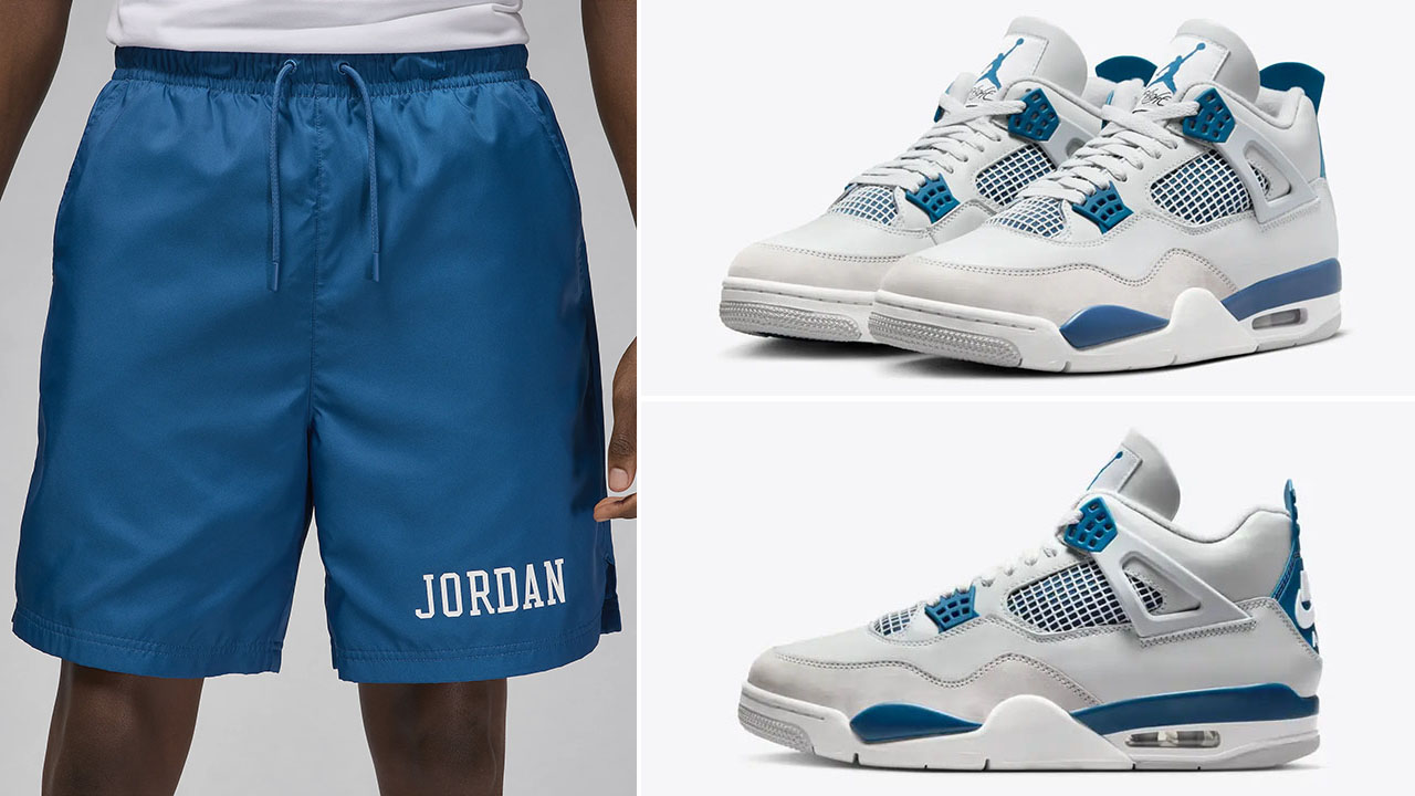 Air Jordan 4 Military Blue Poolside Shorts 1