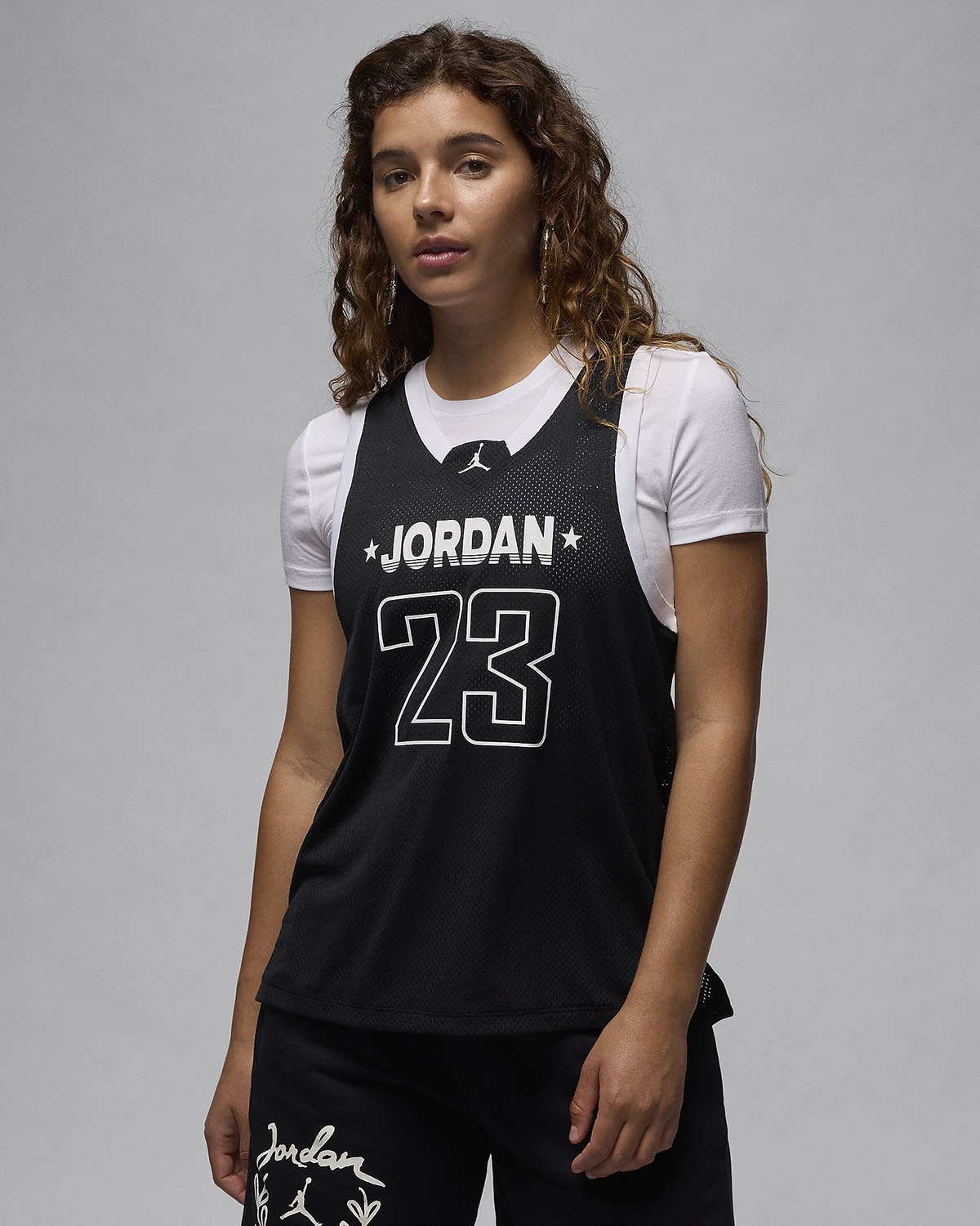 Jordan 23 Jersey Womens Tank Top Black White