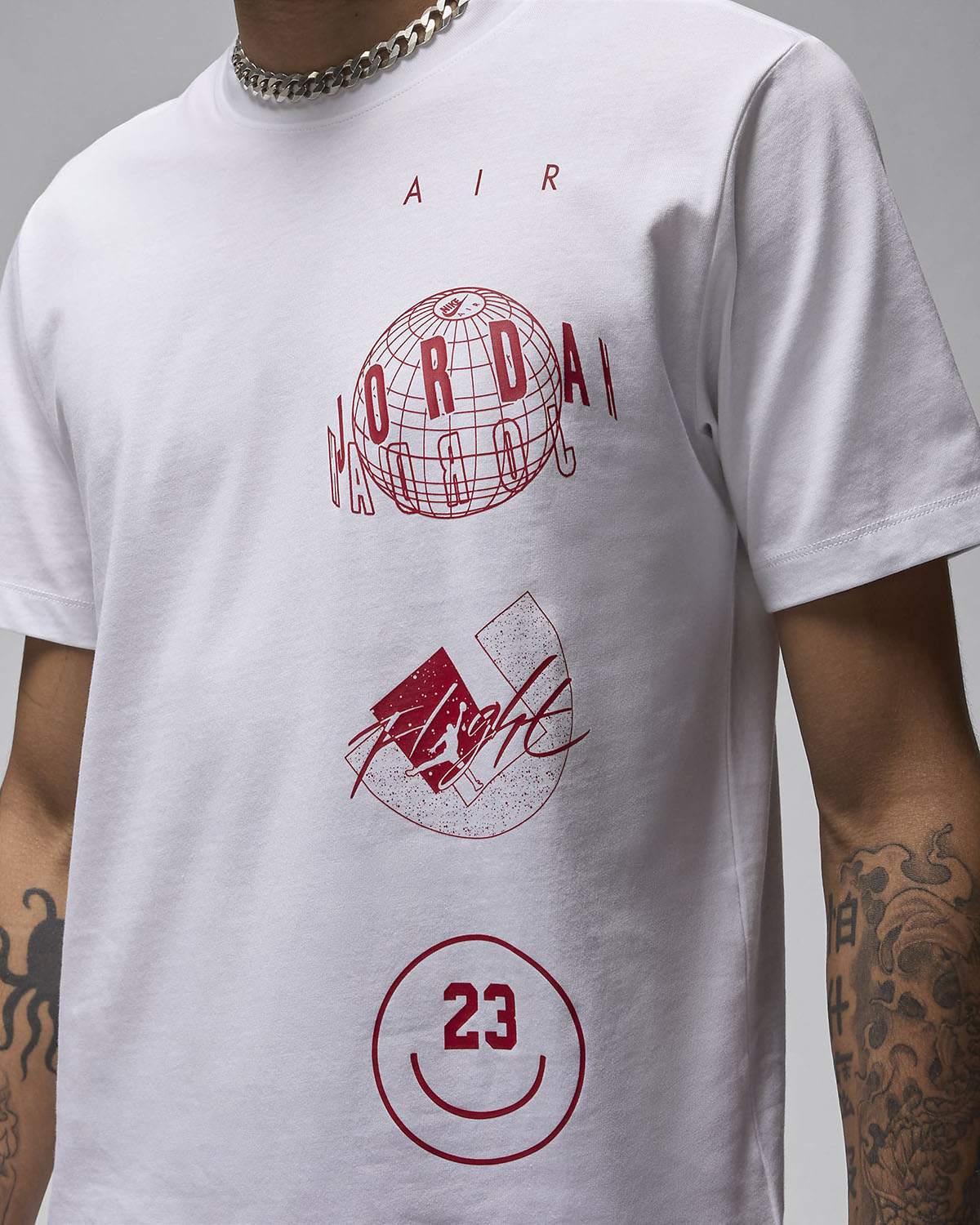 Jordan Year Brand Logos T Shirt White Gym Red 4