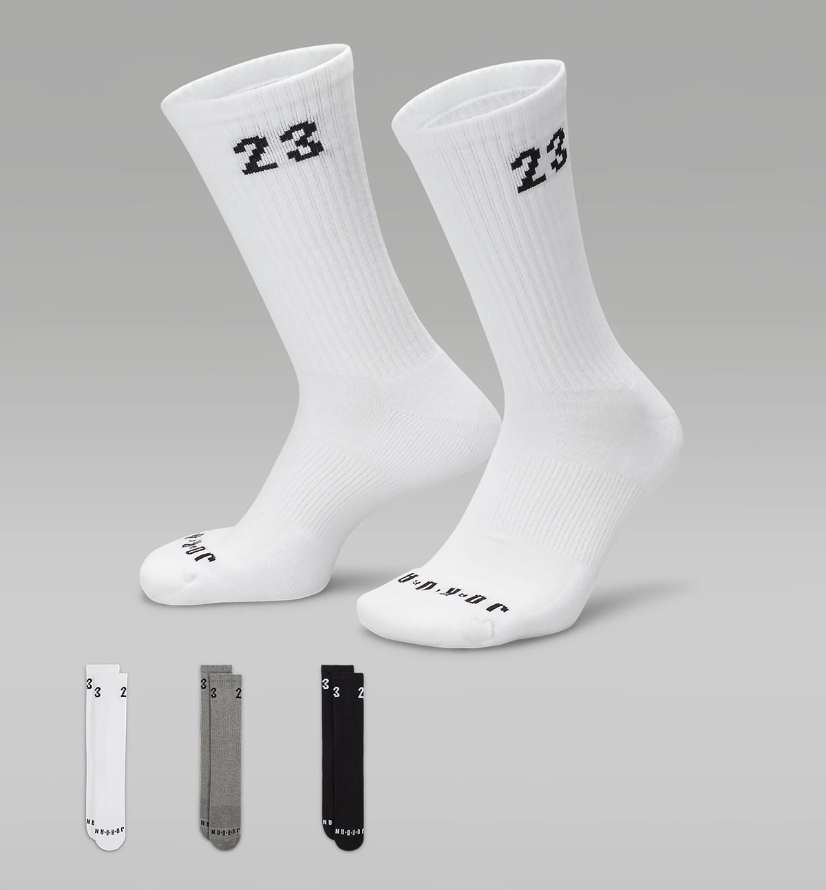jordan Yard Essentials Crew Socks White Black Grey