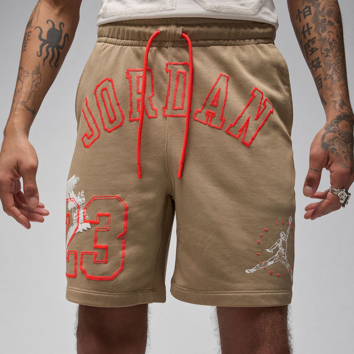 Jordan Essentials Loopback Fleece Shorts Khaki 1