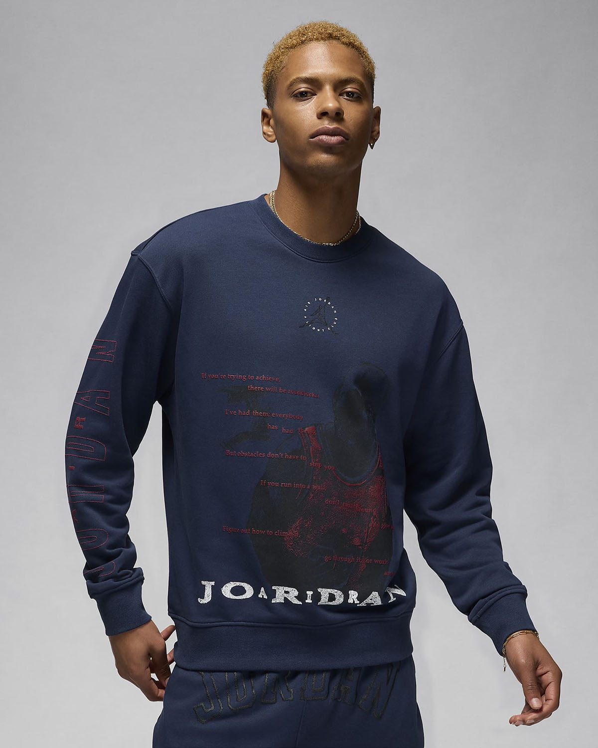 Jordan Essentials Loopback Fleece Sweatshirt Midnight Navy 1
