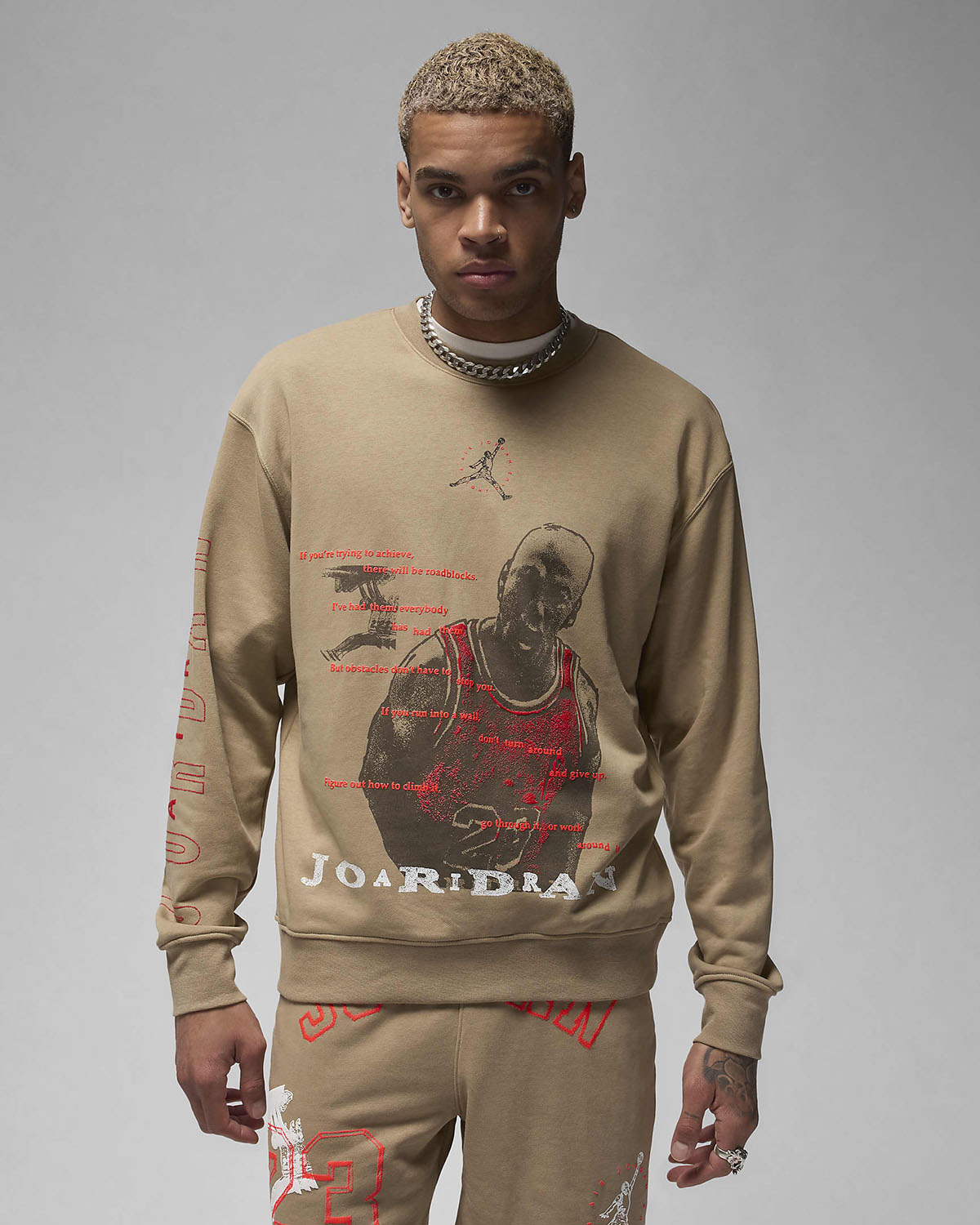 Jordan Essentials Loopback Sweatshirt Khaki 1