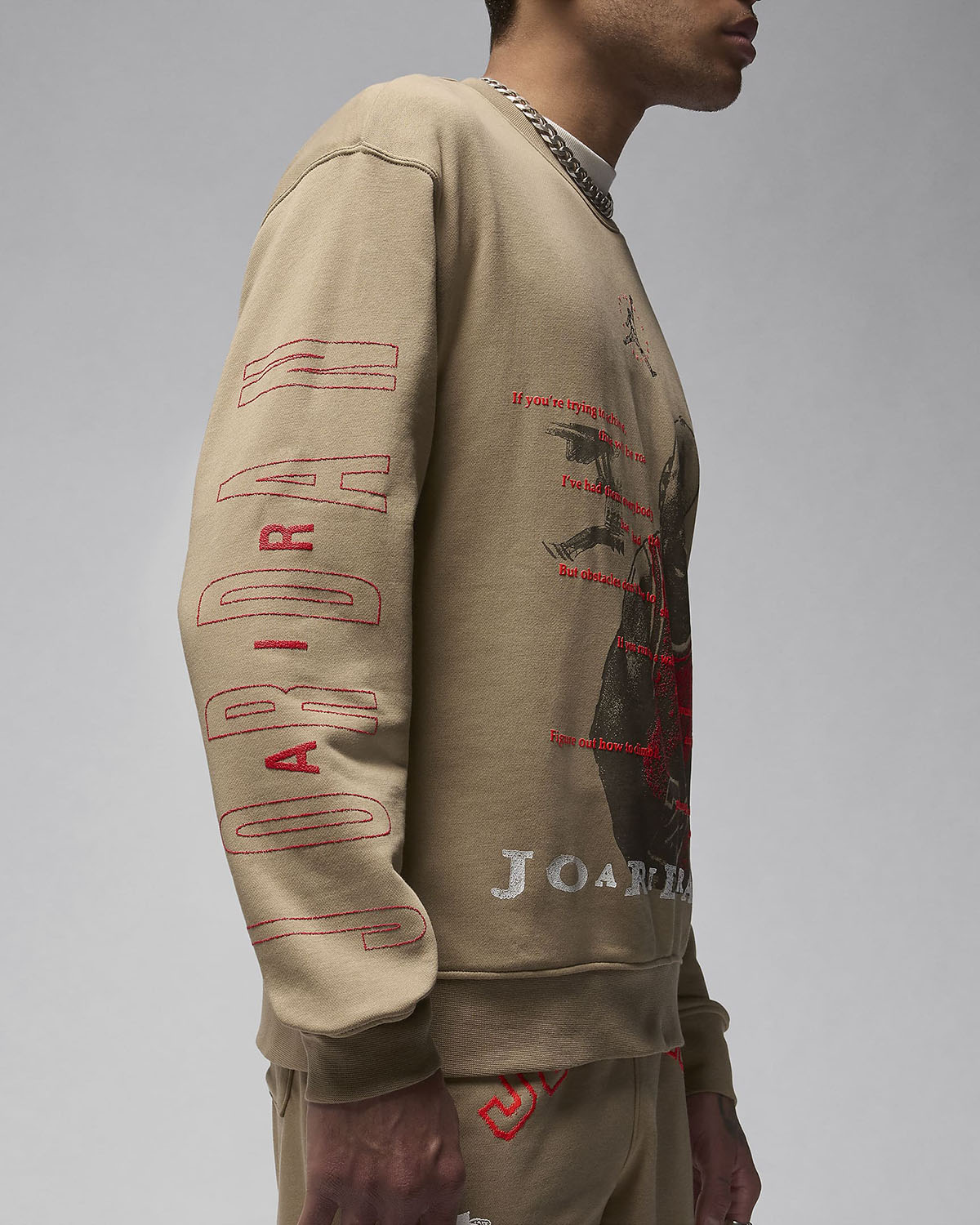 Jordan Essentials Loopback Sweatshirt Khaki 5