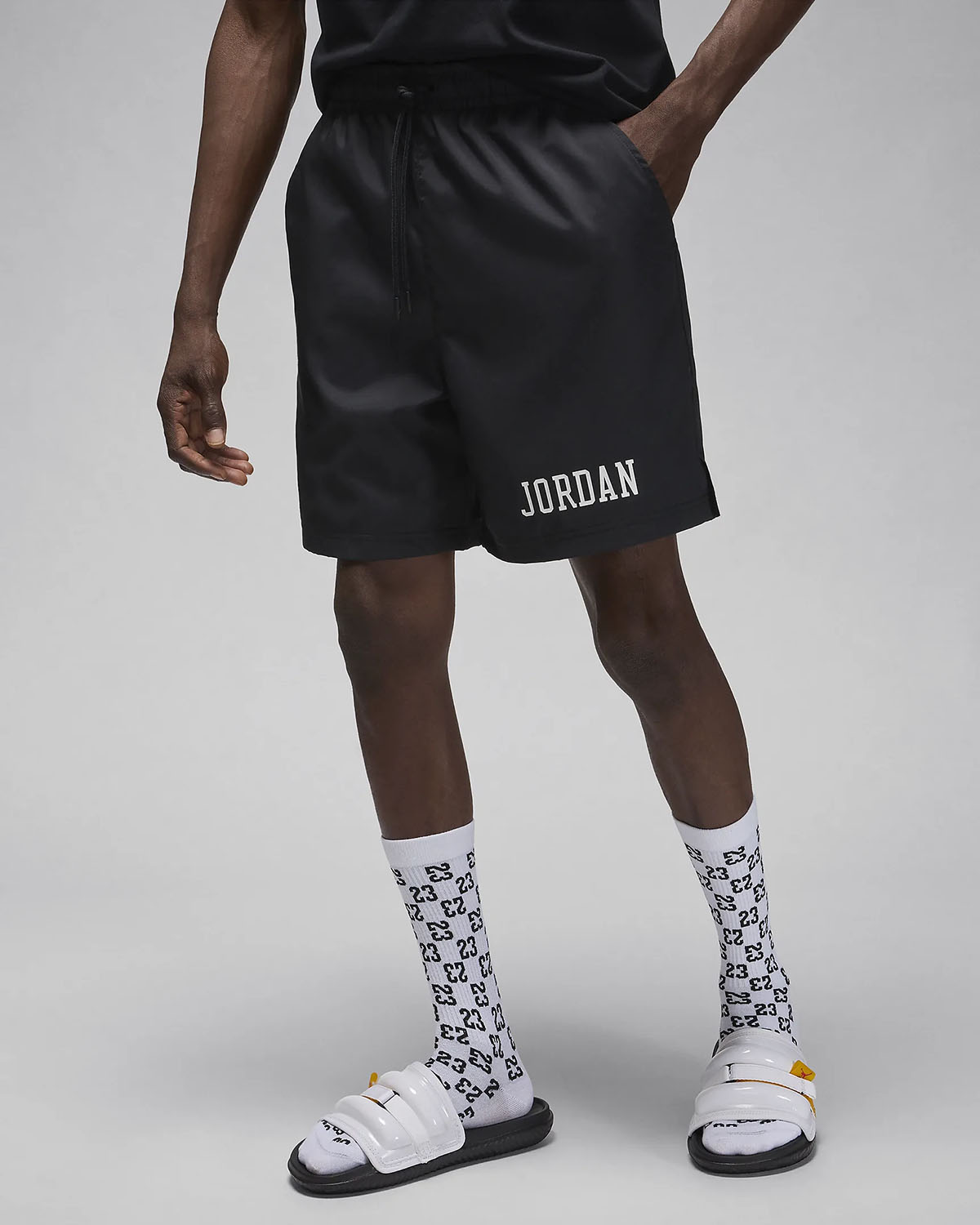 Jordan Essentials Poolside Shorts Black White 1
