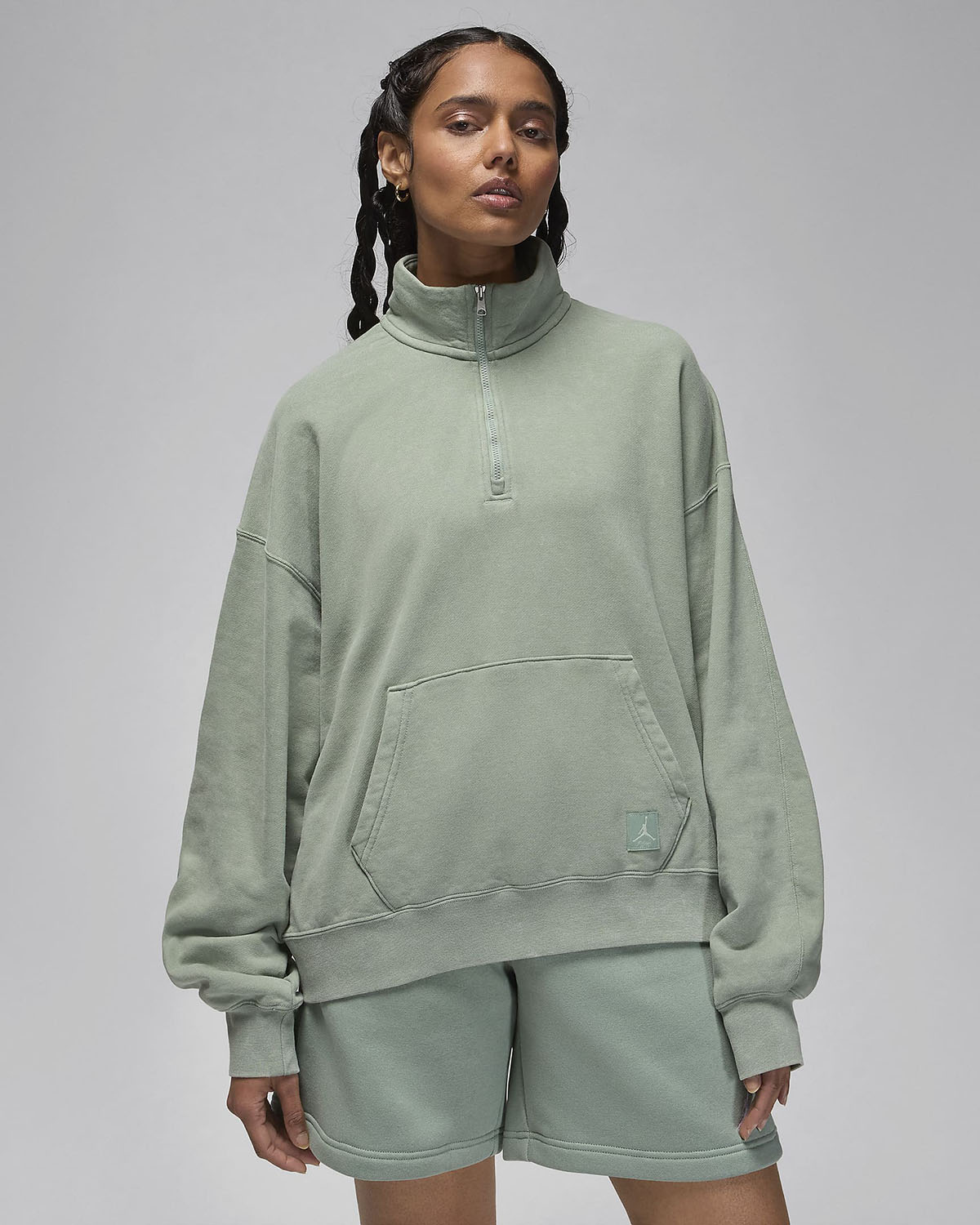 Jordan Flight Fleece Womens Zip Sweatshirt Jade Smoke
