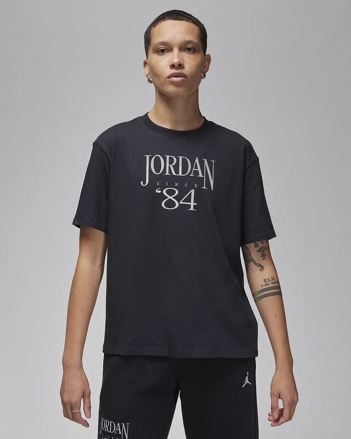 Jordan Heritage Womens T Shirt Black White