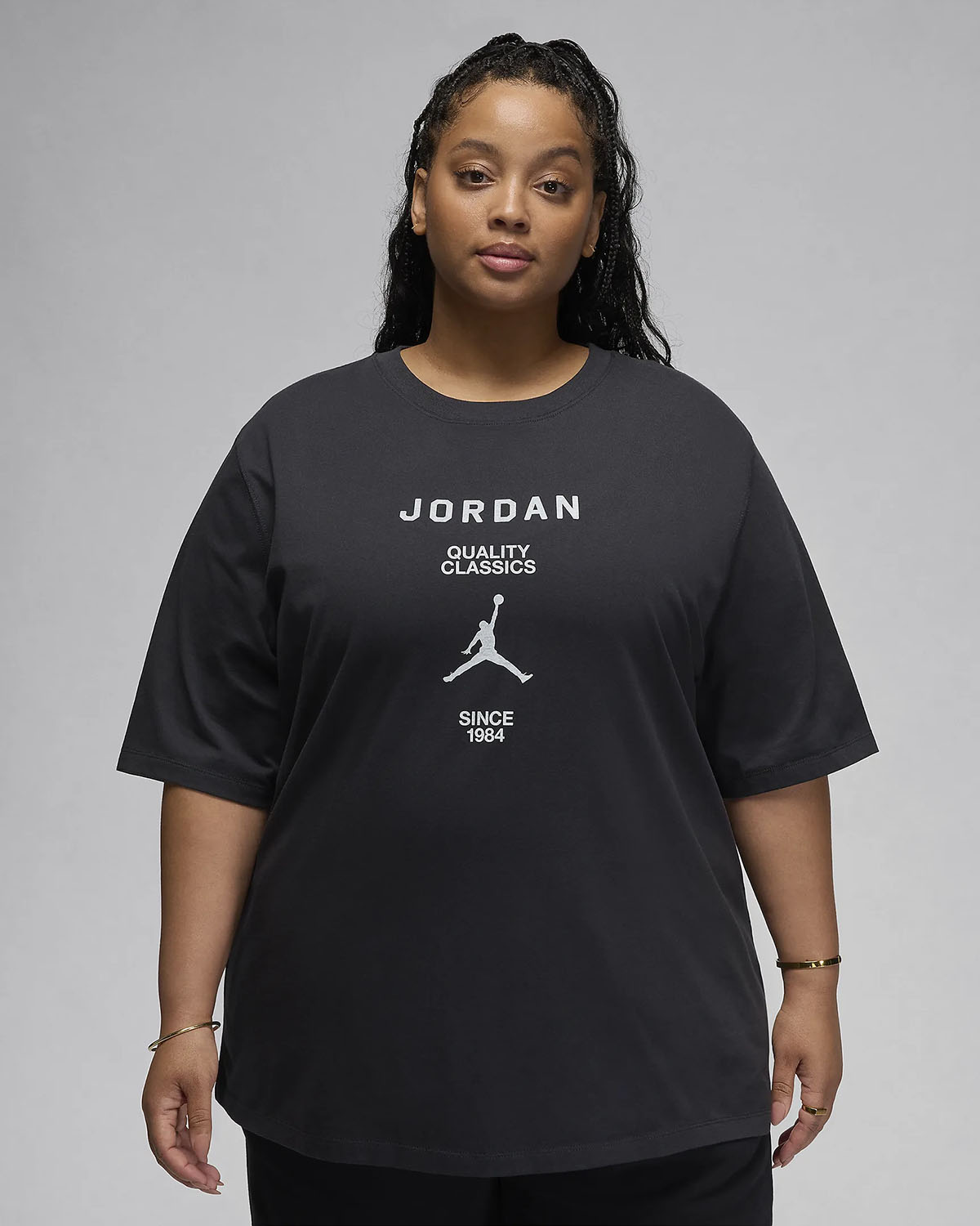 Jordan Womens Girlfriend T Shirt Plus Size Black White