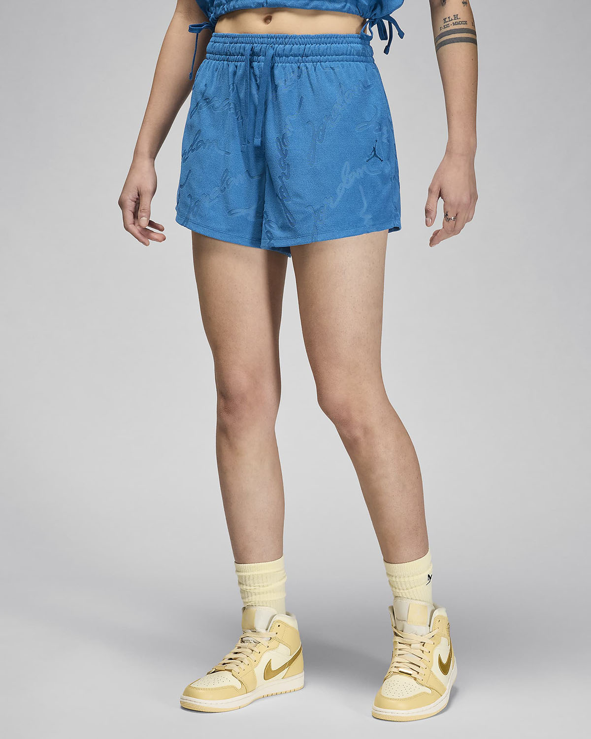 Jordan Womens Knit Shorts Industrial Blue 1