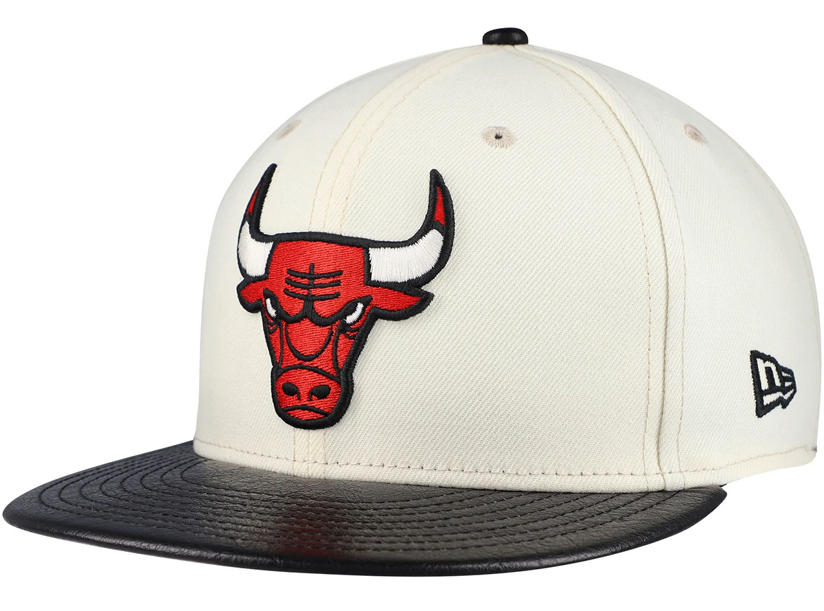 New Era Bulls 2 Tone Fitted Hat Cream Black