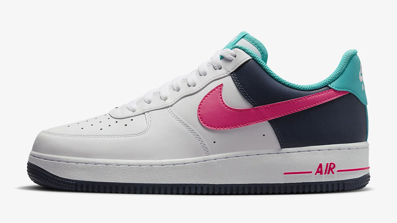 Nike Air Force 1 Low White Dusty Cactus Thunder Blue Racer Pink