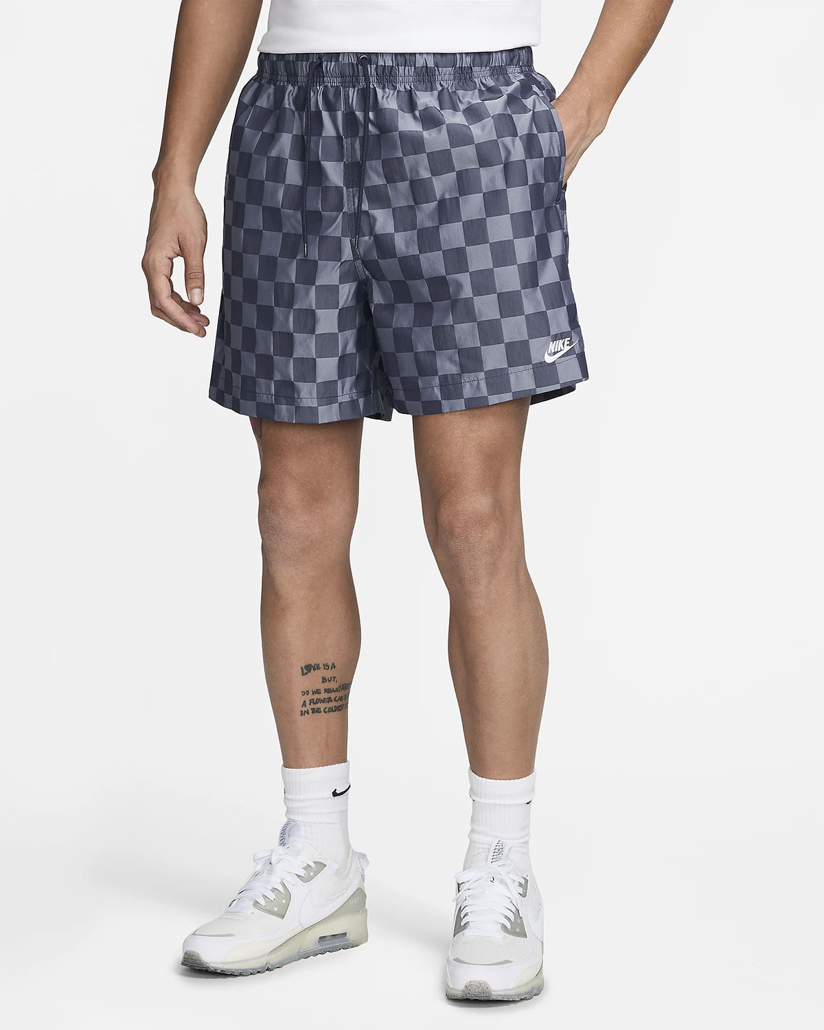 Nike Club Flow Checker Shorts Midnight Navy