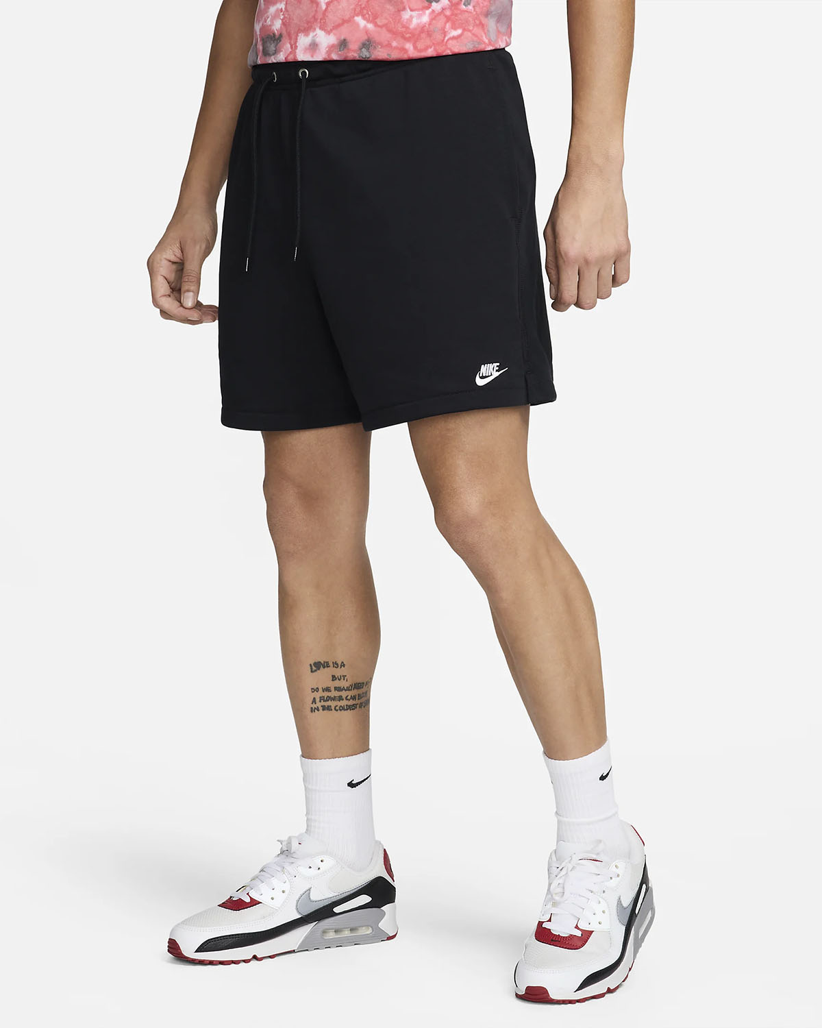 Nike Club French Terry Flow Shorts Black White